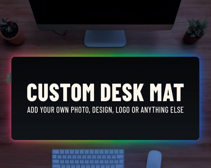 Custom Desk Mat, Gaming Mouse Pad LED with Non-Slip Base, Unique Design for Gamers and Office Workers, Personalized Desk Pad Photo