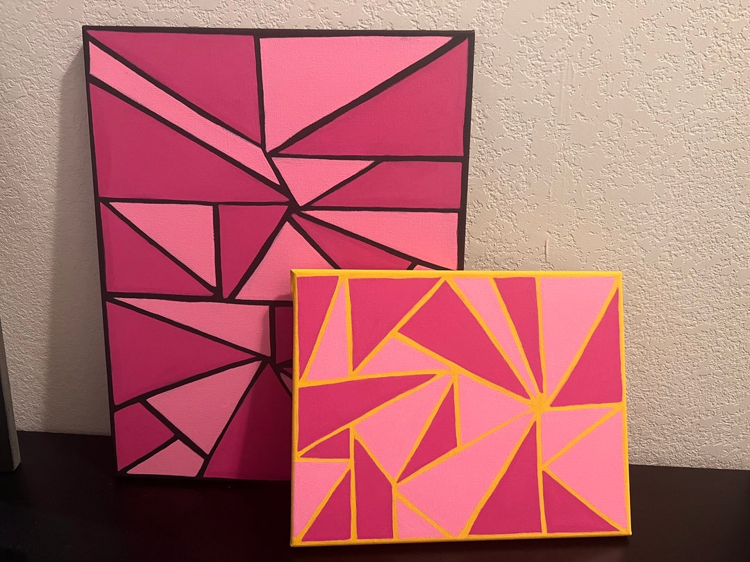 Triangle Abstract - Canvas Painting - Twotoned - Acrylic - Personalized ...