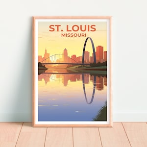 St. Louis Travel Poster, Missouri Wall Art, Missouri Print, St. Louis Poster, Gateway Arch Poster, City Poster, St. Louis Art