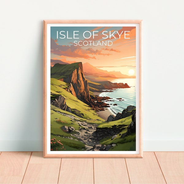 Isle of Skye Travel Poster, Scotland Wall Art, Scotland Print, Isle of Skye Poster,Scotland Poster, Nature Poster