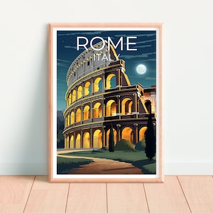 Rome Travel Poster, Colosseum Wall Art, Colosseum Print, Rome Poster, Europe Poster, City Poster, Rome Art