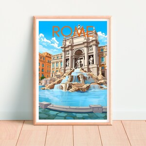 Rome Travel Poster, Italy Wall Art, Trevi Fountain Print, Italy Poster, Trevi Fountain Poster, City Poster