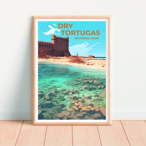 Dry Tortugas Travel Poster, Florida Wall Art, Florida Print, Dry Tortugas Poster, Fort Jefferson Poster, Nature Poster