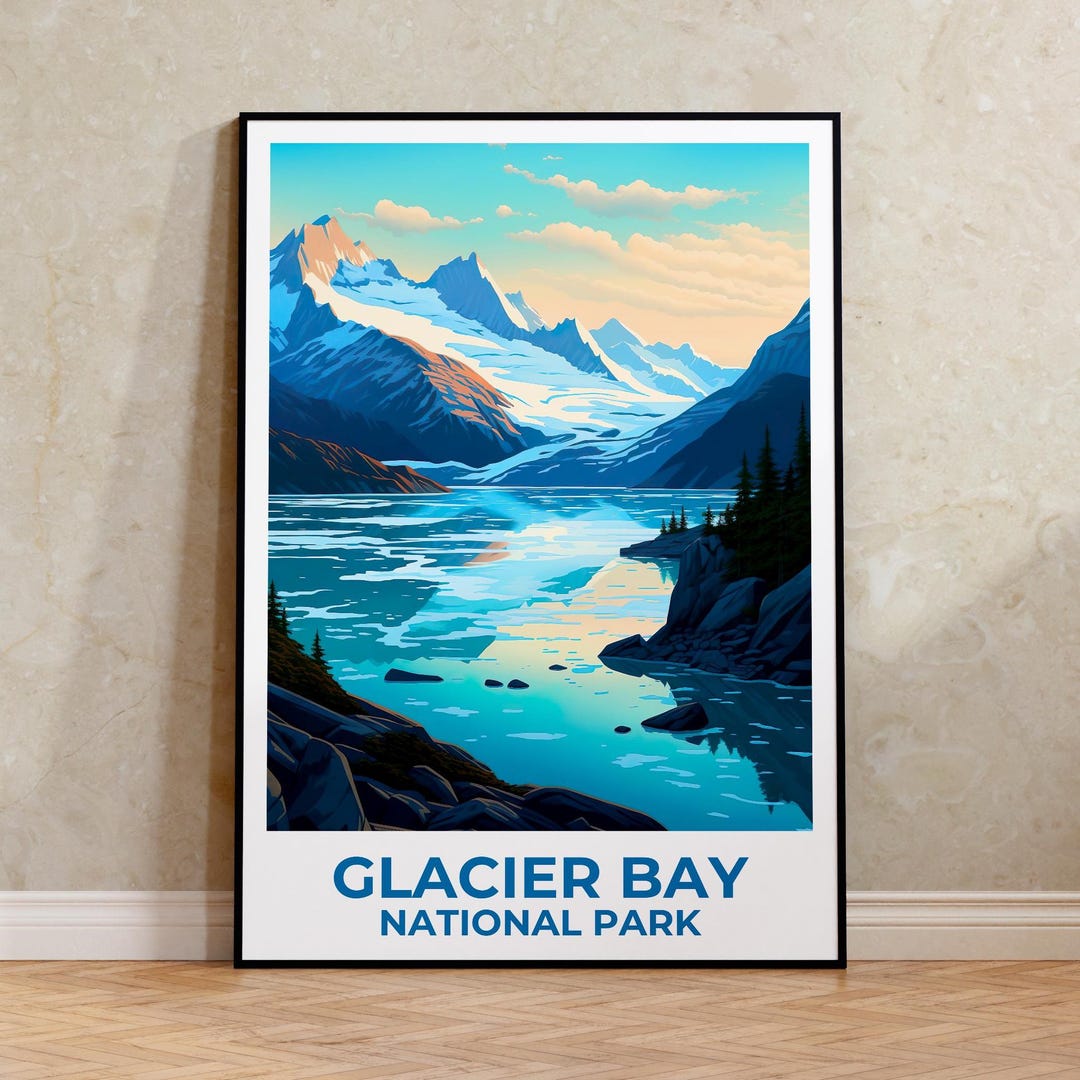Glacier Bay National Park Poster, Alaska Travel Wall Art Print ...