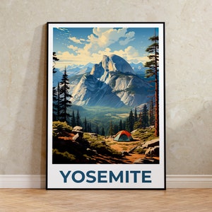 Yosemite Travel Poster, Half Dome Wall Art, Half Dome Print, Yosemite Poster, Half Dome Poster, California Poster, Yosemite Art