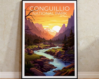 Conguillio Nationalpark Poster, Conguillio Druck, Chile Poster, Chile Druck, Conguillio Reiseplakat, Wandern Geschenk, Conguillio Kunst