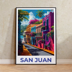 Cartaz de San Juan, Impressão de San Juan, Cartaz de Porto Rico, Impressão de Porto Rico, Cartaz de Viagem de San Juan, Arte da Ilha, Arte de San Juan