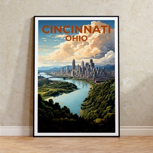 Cincinnati Travel Poster, Ohio Wall Art, Ohio Print, Cincinnati Poster, Cincinnati Poster, City Poster, Cincinnati Art