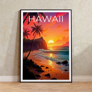 Hawaii Travel Poster, Maui Wall Art, Maui Print, Hawaii Poster, Island Print, Beach Poster, Hawaii Print
