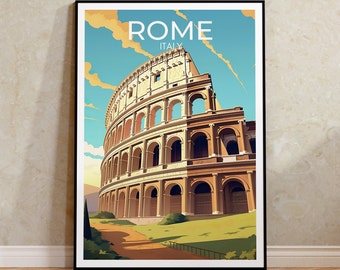 Rome Travel Poster, Colosseum Wall Art, Italy Print, Rome Poster, Colosseum Art, Europe Poster, Poster Art, Wall Decor