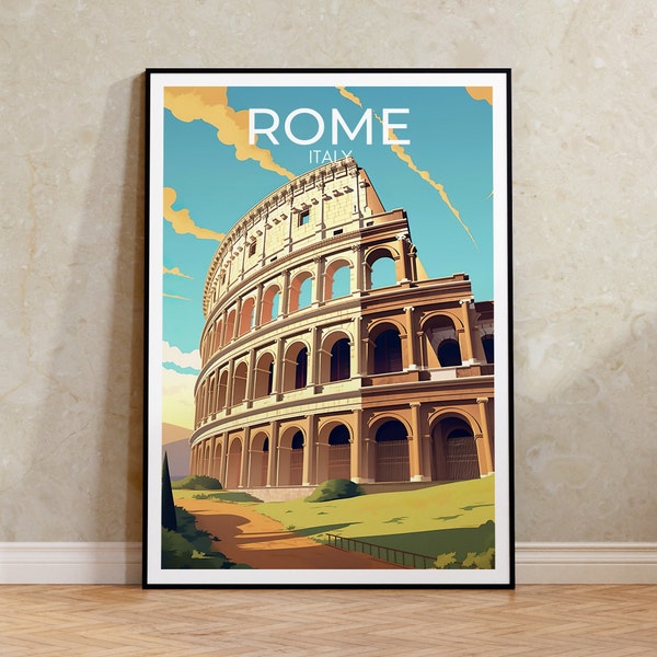 Affiche de voyage de Rome, Colisée Wall Art, impression d'Italie, affiche de Rome, Colisée Art, affiche de l'Europe, affiche d'art, décoration murale