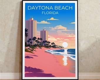 Daytona Beach Travel Poster, Florida Wandkunst, Florida Druck, Dayton Beach Poster, Florida Beach Poster, Natur Poster, Daytona Beach Art