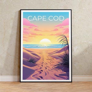 Affiche de Cape Cod, impression de Cape Cod du Massachusetts, art de plage, impression du Massachusetts, affiche de plage, cadeau de Cape Cod, impression de vacances