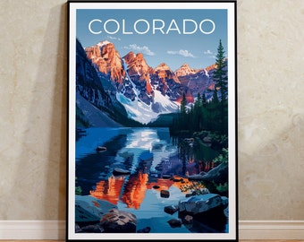Colorado Poster, Colorado Print, Rocky Mountains Poster, Rockies Poster, Colorado Travel Poster, Mountain Art, Colorado Art