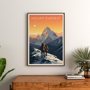 Mount Everest Travel Poster, Himalayas Wall Art, Himalayas Print, Mount Everest Poster, Mountain Poster, Nature Poster, Mount Everest Art image 5