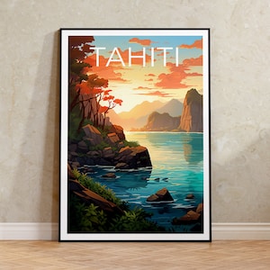 Tahiti Travel Poster, Tahiti Wall Art, Tahiti Print, Tahiti Poster, Tahiti Poster, Nature Poster, Tahiti Art