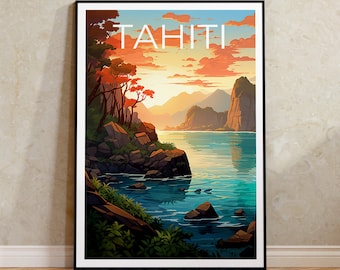 Tahiti Travel Poster, Tahiti Wall Art, Tahiti Print, Tahiti Poster, Tahiti Poster, Nature Poster, Tahiti Art