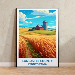 Impressão de fazenda do Condado de Lancaster: arte de parede rústica Amish da Pensilvânia