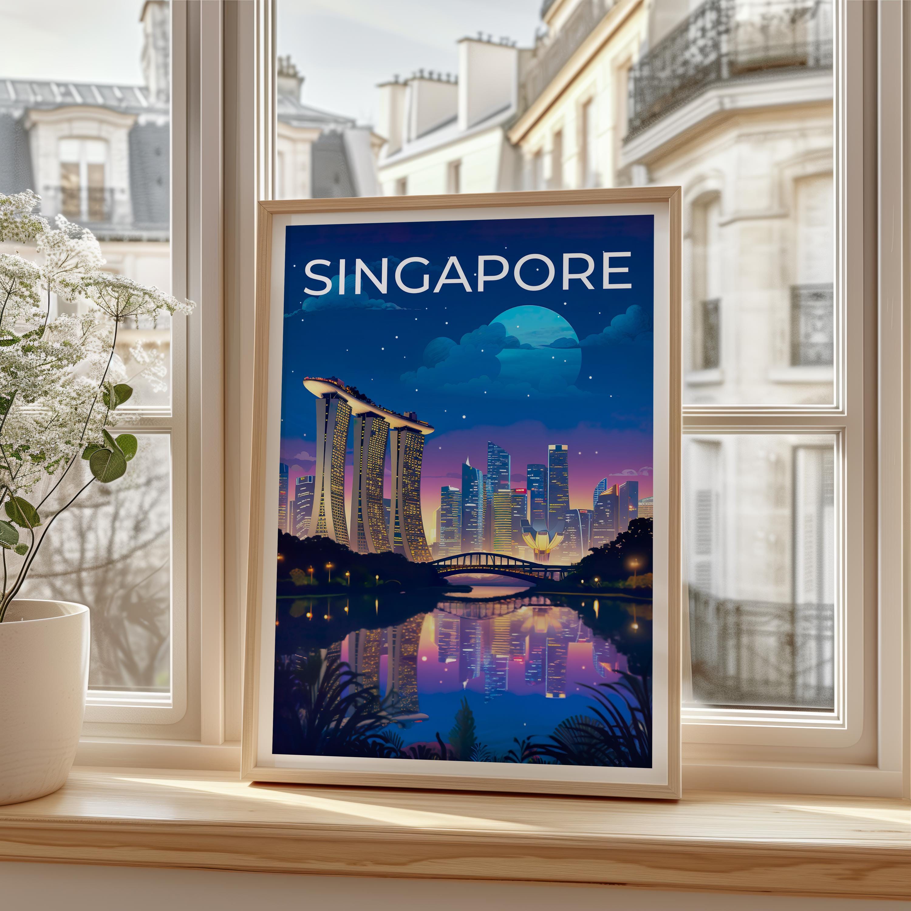 シンガポール旅行ポスター、シンガポール壁画、シンガポールプリント