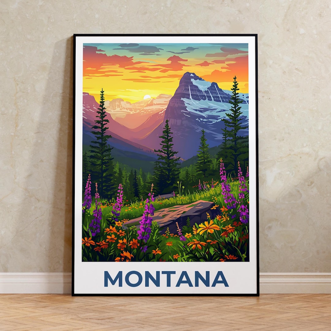 State Note Cards MONTANA TRAVEL POSTER Postcard Set Of 20