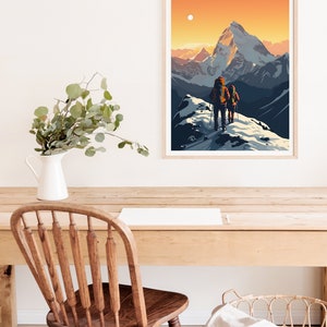 Mount Everest Travel Poster, Himalayas Wall Art, Himalayas Print, Mount Everest Poster, Mountain Poster, Nature Poster, Mount Everest Art image 8