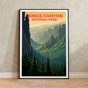 Kings Canyon Travel Poster, California Wall Art, California Print, Kings Canyon Poster, Wilderness Poster, Nature Poster, Kings Canyon Art