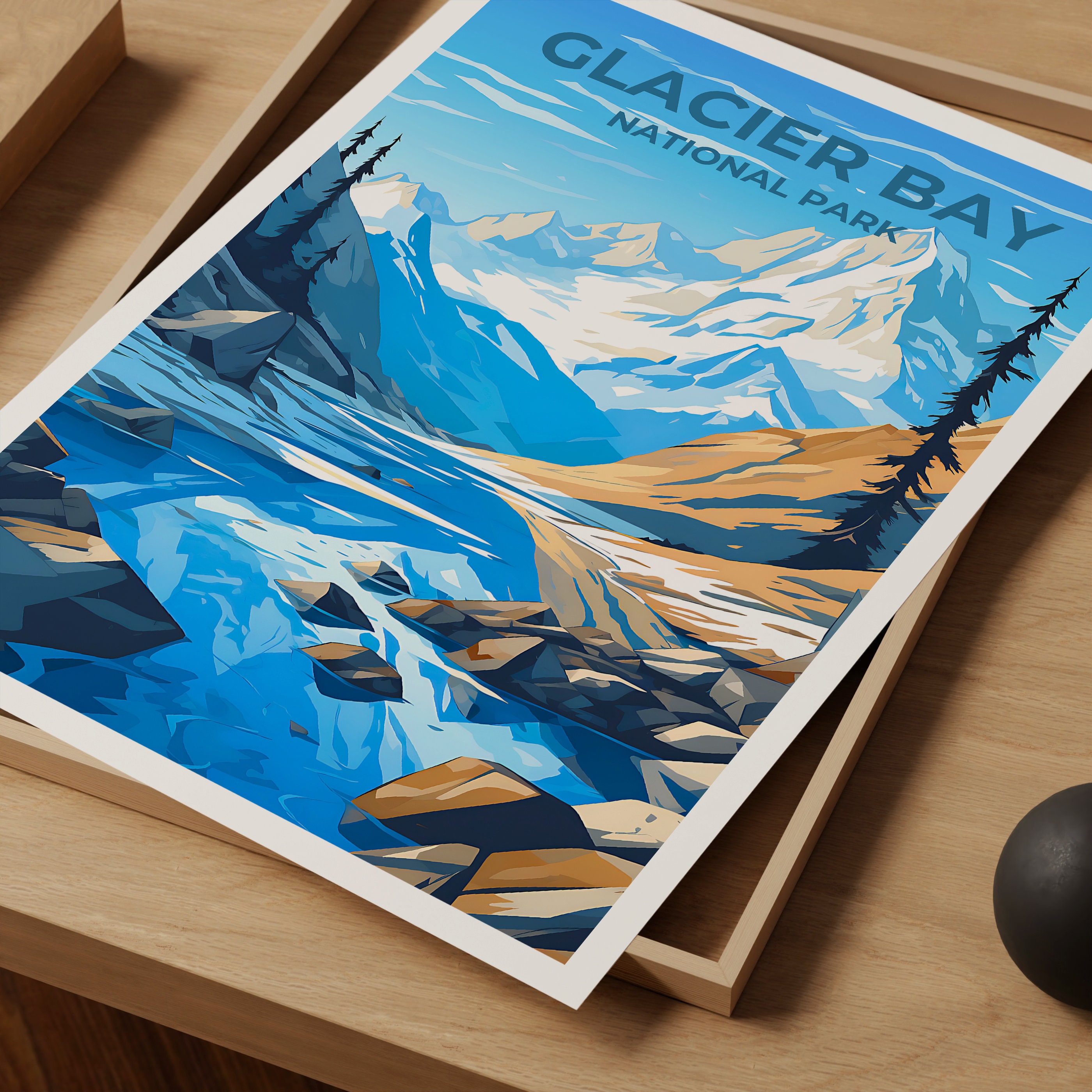 Glacier Bay Travel Poster, Alaska Wall Art, National Park Print ...
