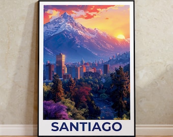 Santiago Poster, Santiago Print, Chile Poster, Chile Print, Santiago Travel Poster, Chile Art, Santiago Art