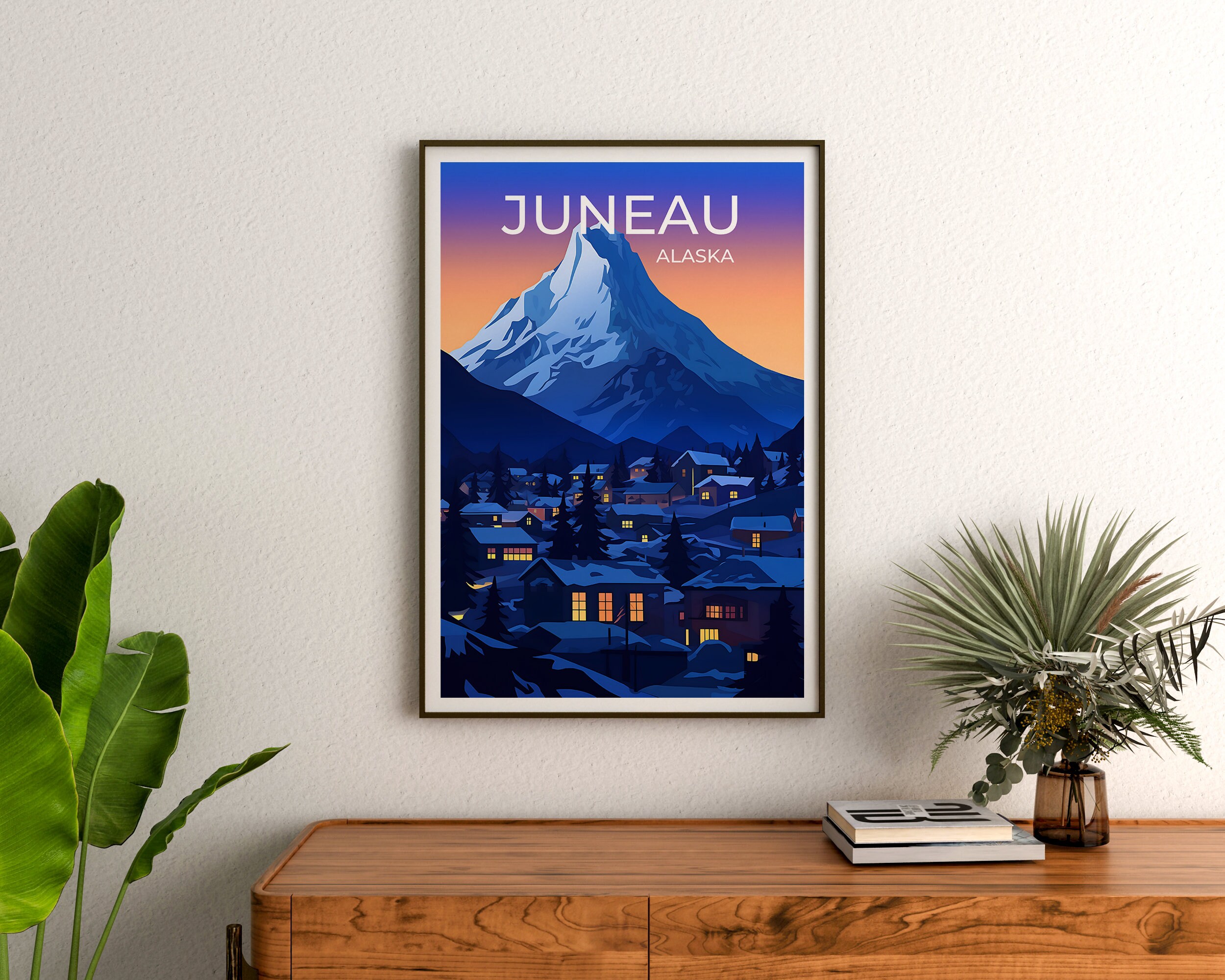 Juneau Travel Poster, Alaska Wall Art, Alaska Print, Juneau Poster
