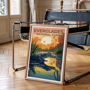 Everglades Travel Poster, Florida Wall Art, Florida Print, Everglades Poster, Florida Poster, Alligator Poster, Everglades Art image 7