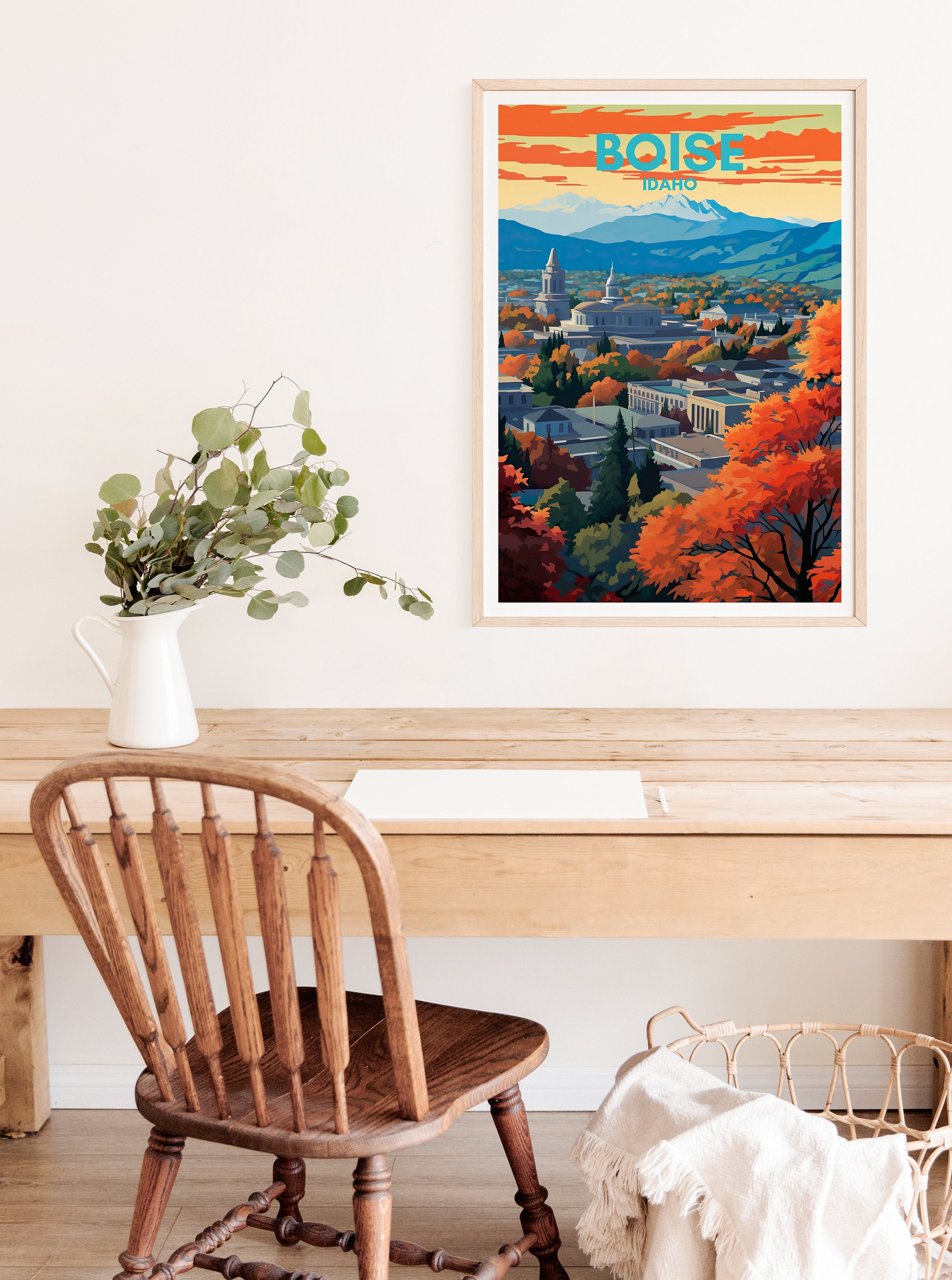 Boise Travel Poster Idaho Wall Art Idaho Print Boise - Etsy