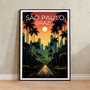 São Paulo Poster, Brazil Print, São Paulo Art, São Paulo Print, São Paulo Travel Poster, Brazil Poster, São Paulo Wall Art