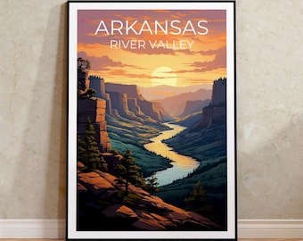Arkansas River Valley Travel Print, Great Outdoors Poster