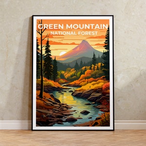 Green Mountain Poster, Vermont Wandkunst, Vermont Print, Green Mountain Poster, Vermong Poster, Natur Poster, Green Mountain Art