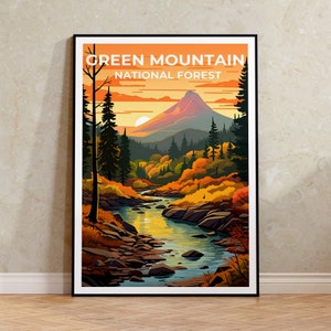 Green Mountain Poster, Vermont Wall Art, Vermont Print, Green Mountain Poster, Vermong Poster, Nature Poster, Green Mountain Art