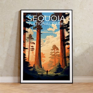 Sequoia Travel Poster, California Wall Art, California Print, Sequoia Poster, California Poster, Sequoia Trees Poster, Sequoia Print