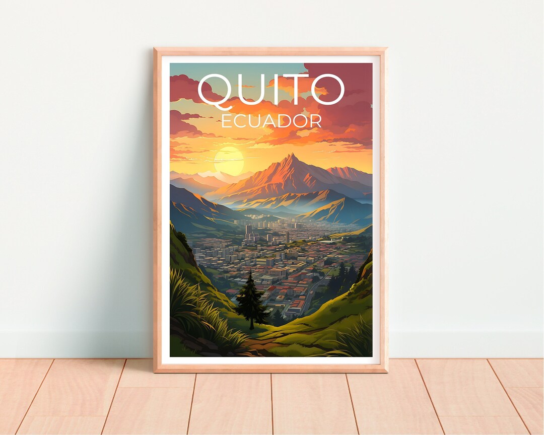 Quito Travel Poster Ecuador Wall Art Ecuador Print Quito Etsy