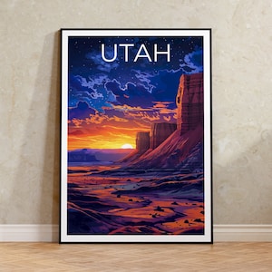 Utah Poster, Utah Print, Desert Poster, Sandstone Print, Utah Travel Poster, Desert Art, Utah Art