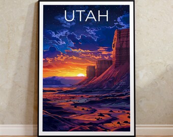 Utah Poster, Utah Print, Desert Poster, Sandstone Print, Utah Travel Poster, Desert Art, Utah Art