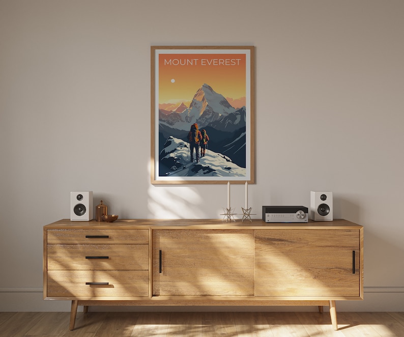 Mount Everest Travel Poster, Himalayas Wall Art, Himalayas Print, Mount Everest Poster, Mountain Poster, Nature Poster, Mount Everest Art image 7