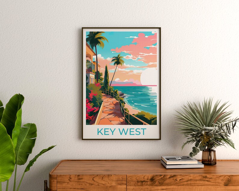 Key West Travel Poster, Key West Wall Art, Key West Print, Florida