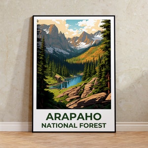 Arapaho Forest Travel Poster, Colorado Wandkunst, Colorado Druck, Arapaho Poster, Colorado Poster, Wald Poster, Arapaho Forest Art