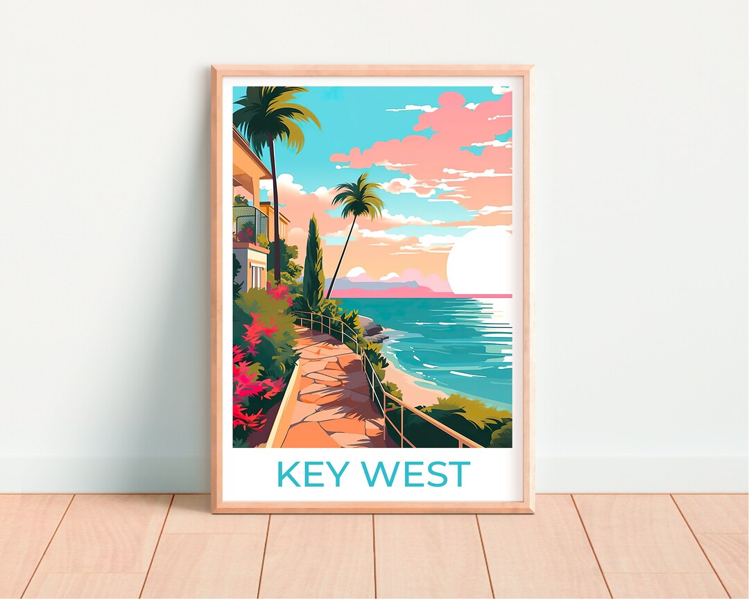 Key West Travel Poster, Key West Wall Art, Key West Print, Florida