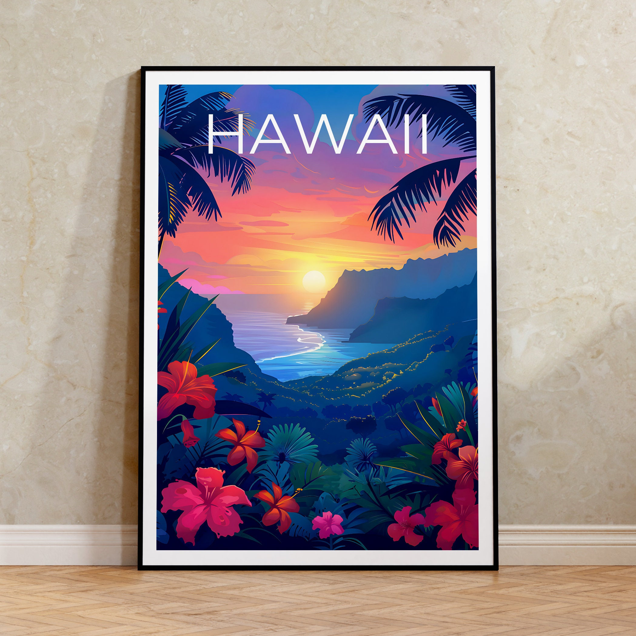 Hawaii Poster, Hawaii Print, Island Poster, Coast Print, Hawaii