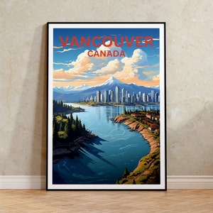 Vancouver Travel Poster, Canada Wall Art, Canada Print, Vancouver Poster, Canada Poster, City Poster, Vancouver Art