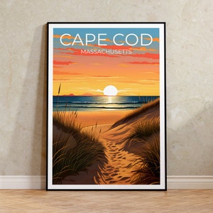 Cape Cod Travel Poster, Massachusetts Wall Art, Massachusetts Print, Cape Cod Poster, Beach Poster, Nature Poster, Cape Cod Art