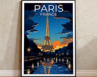 Paris Travel Poster, France Wall Art, France Print, Paris Poster, Eiffel Tower Poster, City Poster, Paris Art