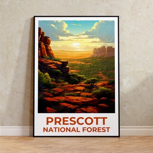 Prescott Forest Travel Poster, Arizona Wall Art, Arizona Print, Prescott Forest Poster, Arizona Poster, Nature Poster, Prescott Forest Art