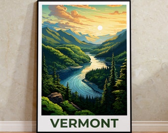 Vermont Poster, Vermont Print, Green Mountains Poster, Green Mountains Print, Vermont Travel Poster, Mountain Poster, Vermont Art