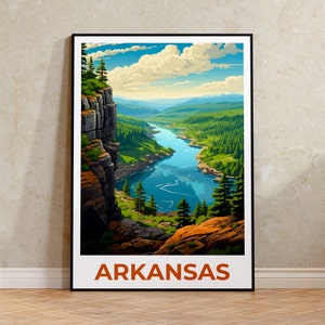 Arkansas Poster, Arkansas Print, Ozarks Poster, Forest Print, Arkansas Travel Poster, Cliff Art, Arkansas Art